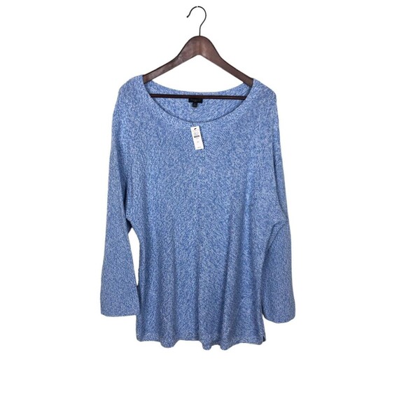 NWT Talbots Blue White Sweater Women's Plus Size 2x Pima Cotton - Picture 1 of 4